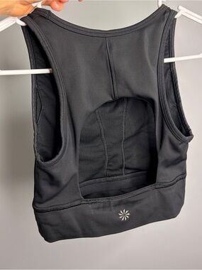 Athleta High Neck Black Performance Sports Bra XS Cut Out